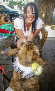 Miranda with her dog Kaiser